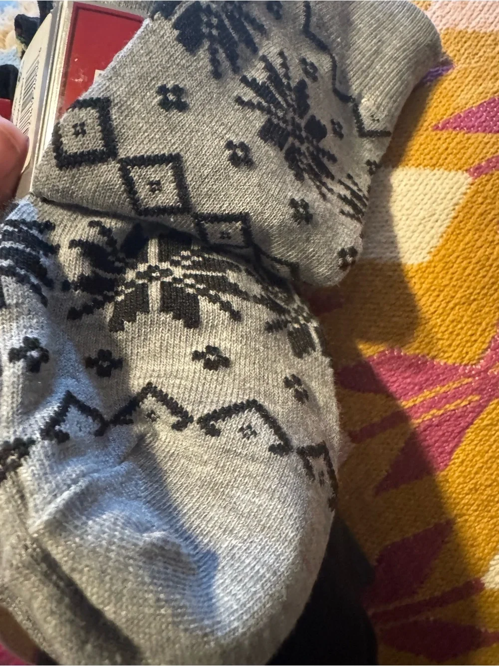 Perry Ellis Portfolio Gray & Black Fair Isle Socks 5 pack